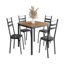 Ver imagem 2 de Conjunto Sala de Jantar Mesa Quadrada 90cm Tampo BP com 4 Cadeiras Adriana Preto/Silver/Demolição