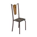 Ver imagem 5 de Conjunto de Mesa Tubular 75x75cm Tampo de Vidro com 4 Cadeiras Júlia Marrom/Riscas/Cacau/Madeira