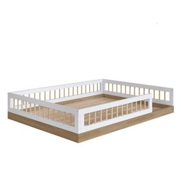 Cama Infantojuvenil de Chão Casal 144 X 195 Cm Aveiro Oak Branco Fada Completa Móveis - 2
