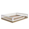 Cama Infantojuvenil de Chão Casal 144 X 195 Cm Aveiro Oak Branco Fada Completa Móveis - 2