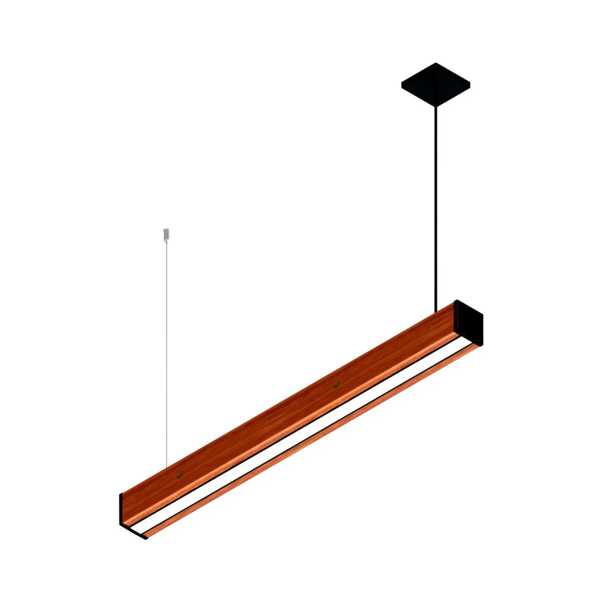 Luminária Pendente Horizontal em Madeira Maciça Modelo Diamante - Madeiled - 5