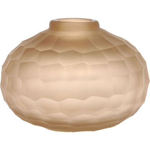 Vaso Moana Decorativo Cachepô Enfeite 11x15x15cm Vidro Âmbar