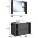 Ver imagem 3 de Espelheira e Gabinete Suspenso com Cuba 80cm Mel Grafite Proddy