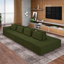 Ver imagem 1 de Sofá Ilha com Encosto e Almofadas Móveis Olimpo 505cm Modulado Linho Verde G45 - Gran Belo