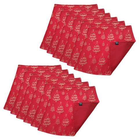 Jogo Americano Luxo Arvore Natalina Dupla face 12un