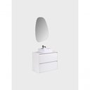 Ver imagem 4 de Gabinete para Banheiro com Cuba e Espelheira Organica 80cm Mdf Branco Dubai - On Móveis