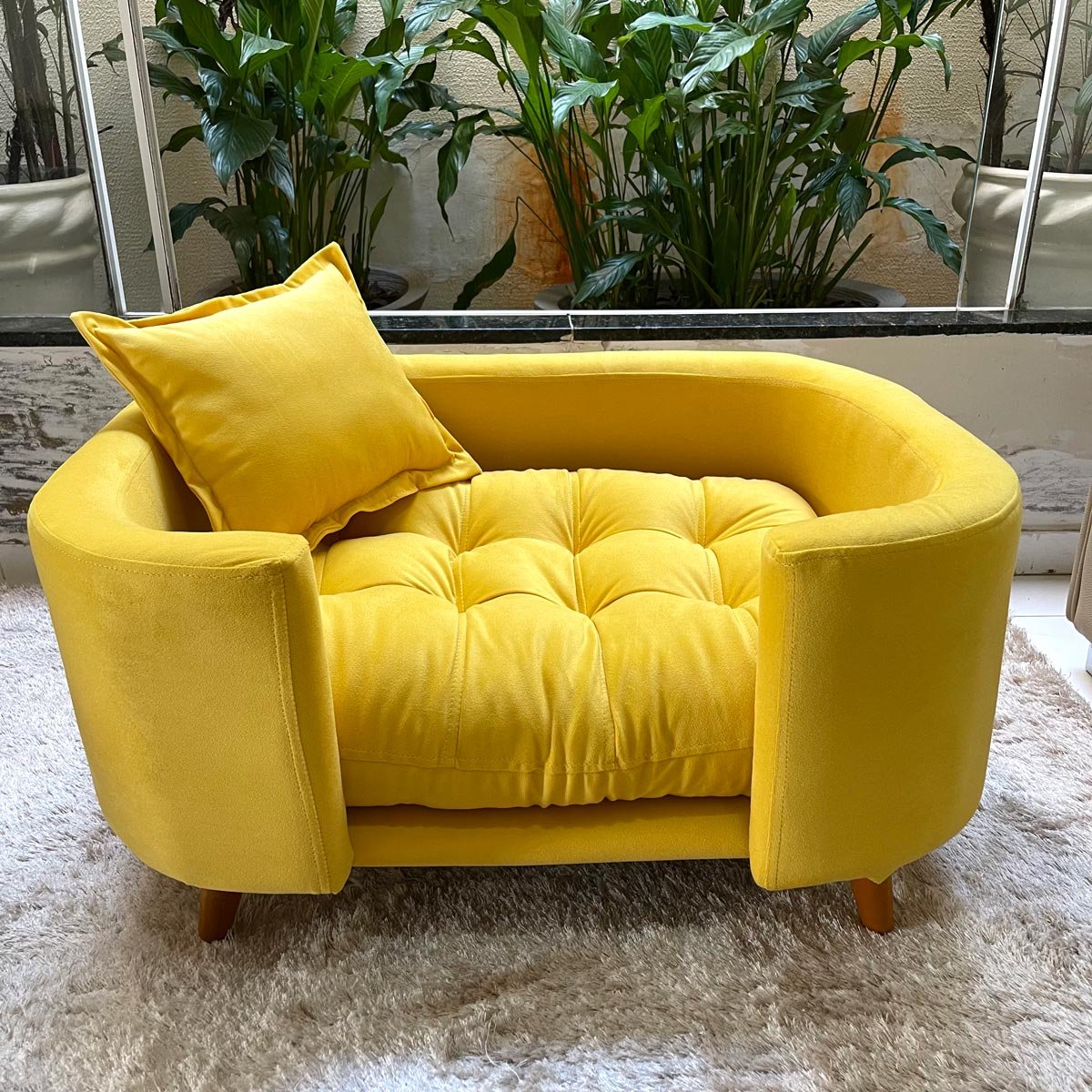 Sofá Caminha Pet Luxo em Sued Premium:amarelo - 3