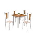 Ver imagem 2 de Conjunto de Mesa Tubular 75x75cm Tampo de Madeira com 4 Cadeiras Júlia Branco/Botanic Bege/Perola