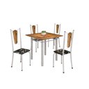 Ver imagem 2 de Conjunto de Mesa Tubular 75x75cm Tampo de Madeira com 4 Cadeiras Júlia Branco/Preto Floral/Pérola