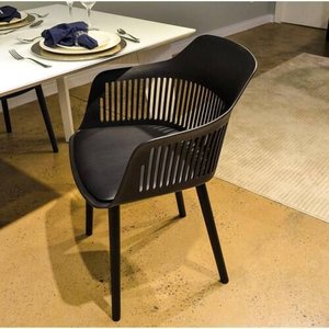 Kit 4 Cadeiras Marcela Rivatti Almofada em Pu Polipropileno Preto