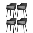 Ver imagem 1 de Kit 4 Cadeiras Marcela Rivatti Almofada em PU Polipropileno Preto