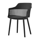 Ver imagem 2 de Kit 4 Cadeiras Marcela Rivatti Almofada em PU Polipropileno Preto