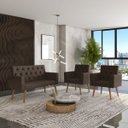 Ver mais imagens de Estilo na Recepção Kit Namoradeira + 2 Poltronas Capitonê Marrom