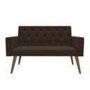Ver imagem 1 de Estilo na Recepção Kit Namoradeira + 2 Poltronas Capitonê Marrom