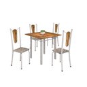 Ver imagem 2 de Conjunto de Mesa Tubular 75x75cm Tampo de Madeira com 4 Cadeiras Júlia Branco/Cisal/Perola