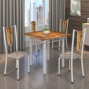 Ver imagem 1 de Conjunto de Mesa Tubular 75x75cm Tampo de Madeira com 4 Cadeiras Júlia Branco/Cisal/Perola
