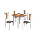 Ver imagem 2 de Conjunto de Mesa Tubular 75x75cm Tampo de Madeira com 4 Cadeiras Júlia Branco/Riscas/Perola