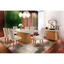 Ver imagem 1 de Sala de Jantar Completa Luna Tampo Madeirado C/ Vidro Canto Reto 180x90cm e 6 Cadeiras Lunara Imbuia