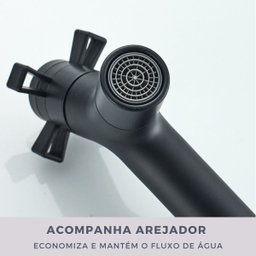 Torneira Banheiro Lavabo Lavatorio de Parede em Metal Aço Inoxidável Preta Estilo Vintage Industrial - 3
