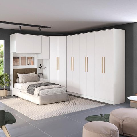 Quarto Modulado Kappesberg Adapt Branco 6 Peças 246cm x 341cm