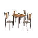 Ver imagem 2 de Conjunto de Mesa Tubular 75x75cm Tampo de Madeira com 4 Cadeiras Júlia Marrom/Cisal/Cacau
