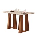 Ver imagem 2 de Mesa Karen 136 Freijó Off White com Kit 4 Cadeiras Sara Freijó Linho Neblina-DJ Móveis