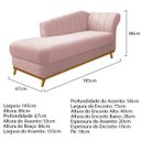 Ver imagem 4 de Kit Diva Recamier Vanessa 185cm Lado Esquerdo e 02 Poltronas Laura Suede - Doce Sonho Móveis RECAMIE
