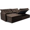 Sofá sem Caixa Retrátil Baú 2,00m Cama Inbox Secret Suede Velusoft Café - 8