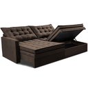 Ver mais imagens de Sofá sem Caixa Retrátil Baú 2,00m Cama Inbox Secret Suede Velusoft Café