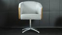 Ver imagem 3 de Poltrona Julia Giratoria Base Aluminio - Nobly Decor Cinza/Couro Marrom