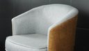 Ver imagem 6 de Poltrona Julia Giratoria Base Aluminio - Nobly Decor Cinza/Couro Marrom