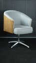 Ver imagem 5 de Poltrona Julia Giratoria Base Aluminio - Nobly Decor Cinza/Couro Marrom