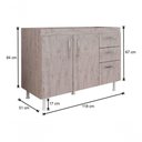 Ver imagem 3 de Balcão Gabinete de Pia sem Tampo 120cm Nathan 2 Portas Rústico - Ssx Multicoisas Cor Marrom