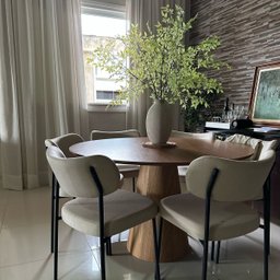 Mesa de Jantar Cone Redonda 160 Cm Base e Tampo Freijó - 5