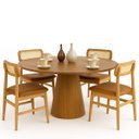 Ver imagem 4 de Mesa de Jantar Cone Redonda 160 Cm Base e Tampo Freijó