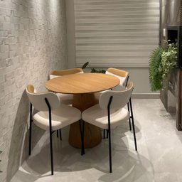 Mesa de Jantar Cone Redonda 160 Cm Base e Tampo Freijó - 4