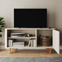 Ver imagem 3 de Rack Venice 120cm para Tv até 50" com Pés em Madeira Maciça Off White