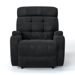 Poltrona do Papai Reclinável em Suede Cor Preto Reclinação Manual - Modelo Florença - 2