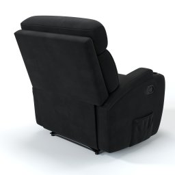 Poltrona do Papai Reclinável em Suede Cor Preto Reclinação Manual - Modelo Florença - 3
