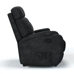 Poltrona do Papai Reclinável em Suede Cor Preto Reclinação Manual - Modelo Florença - 4