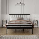 Ver imagem 1 de Conjunto Cama Queen 2 Mesas de Cabeceira em Aço Begônia CabeCasa MadeiraOriginals