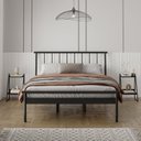 Ver imagem 1 de Conjunto Cama Queen 2 Mesas de Cabeceira em Aço Begônia CabeCasa MadeiraOriginals