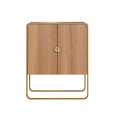 Balcão Buffet Luna Orgânico 90x111cm 2 Portas Hanover/dourado 28065