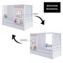 Ver imagem 6 de Bicama Casinha Reta com Cortina Madeira Maciça Branco/ Rosa Housin