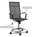 Ver imagem 4 de Cadeira Presidente Tela Charles Eames Esteirinha - Cor Preto - Pollo Móveis - 32878