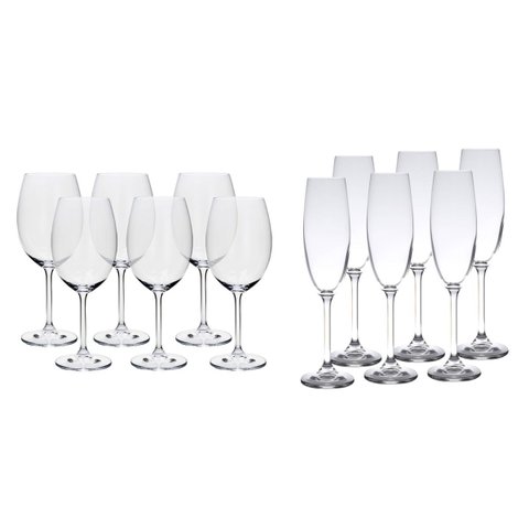 Jogo 12 Taças Champagne e Vinho Collection Crystal Wolff