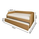 Ver imagem 3 de Sofá Cama Solteiro Duo com Cama Auxiliar em Mdf Reforçado 15mm Amendoa