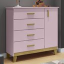 Ver imagem 5 de Quarto para Bebê 1 Berço Lecce 1 Cômoda 1 Porta 4 Gavetas Udine Móveis Bonatto