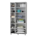 Ver imagem 5 de Armário Multiuso 2 Portas Dacar 10 Prateleira Preto -Chave Porta 100% MDF Carmolar