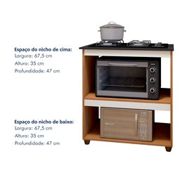 Balcão para Cooktop 4 Bocas 2 Nichos para Forno Turim - 7